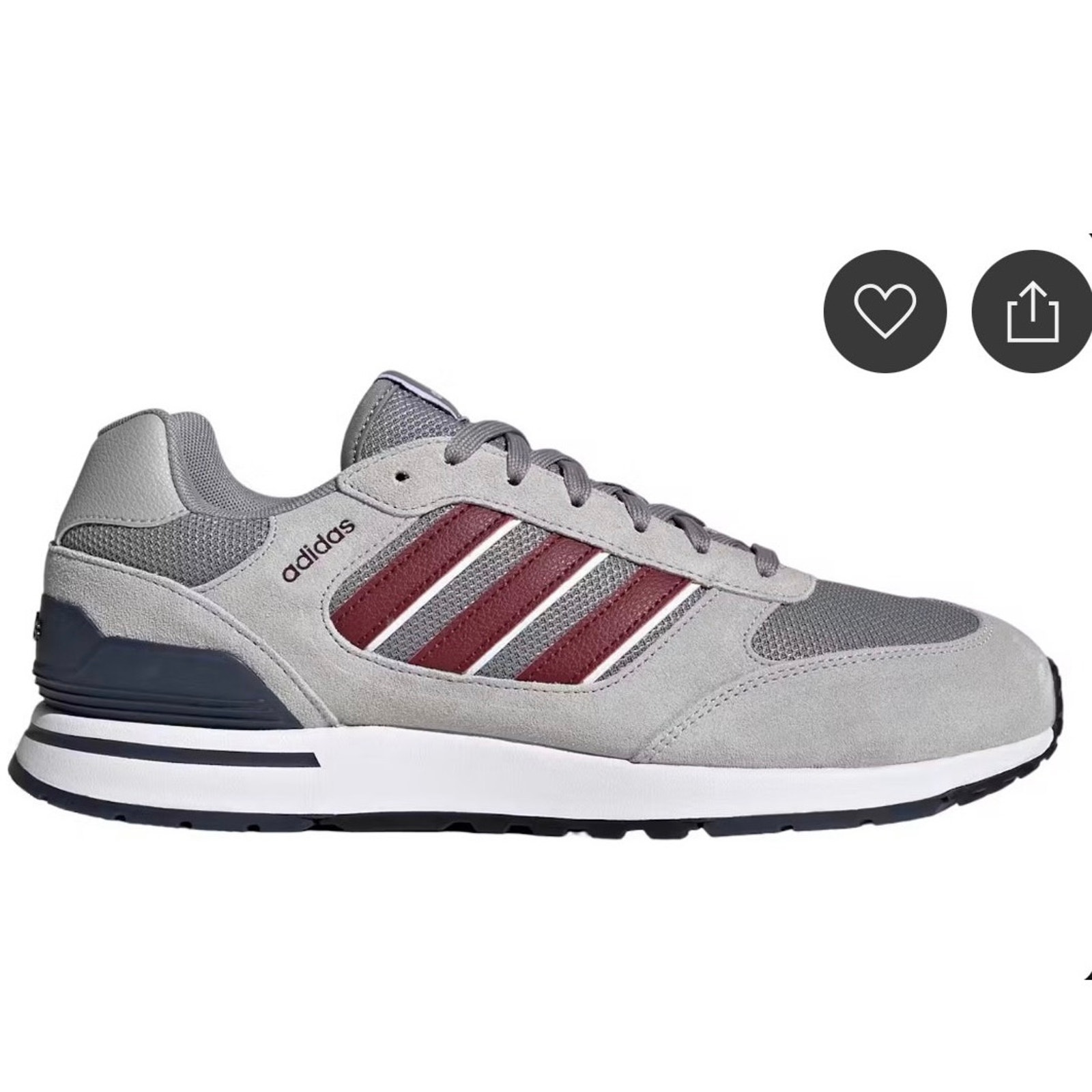 New Adidas Run 80s Grey Shadow Red Shadow Navy Men’s 7